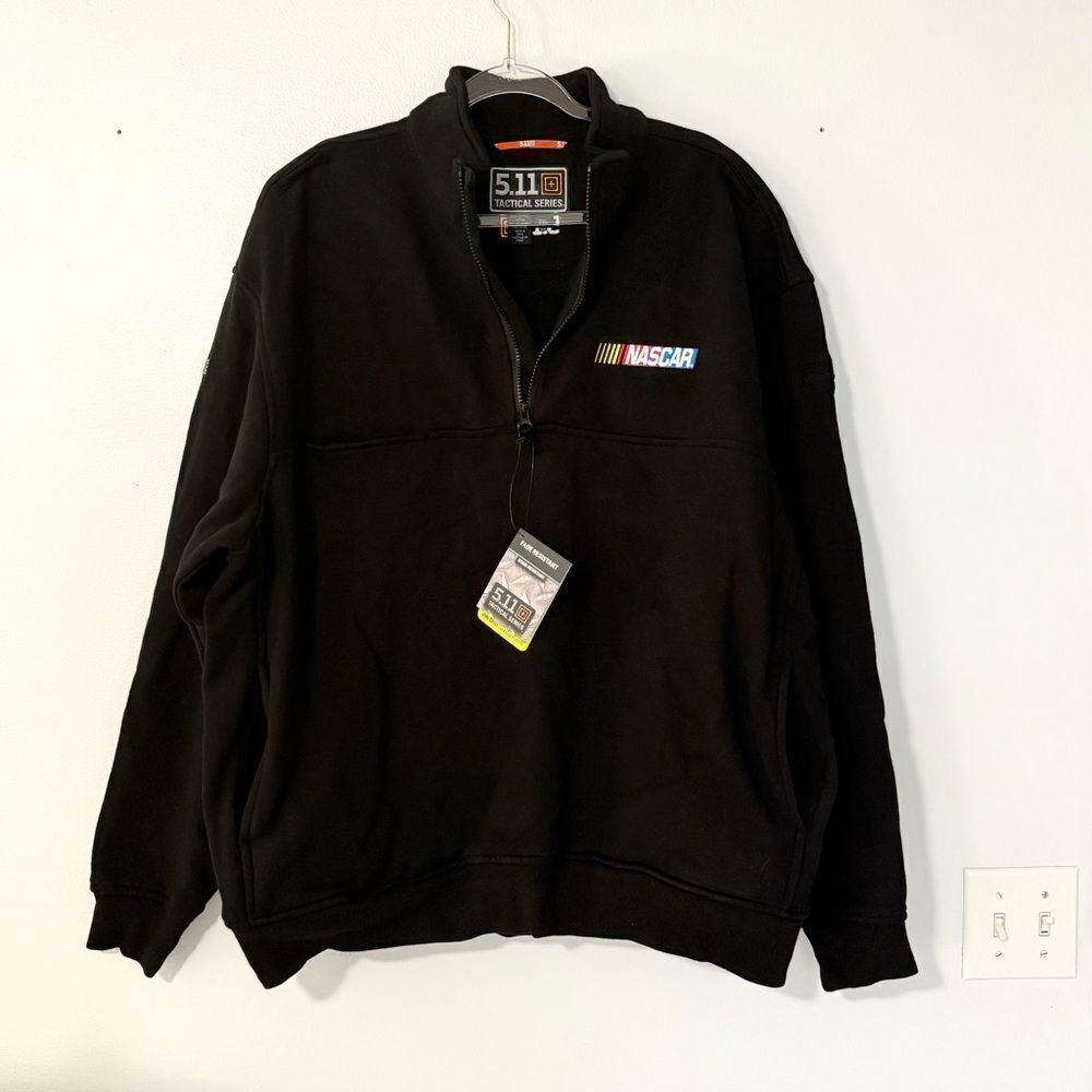 NWT 511 Tactical 1/4 Zip Front Black NASCAR Hoodie Job Shirt 2XL